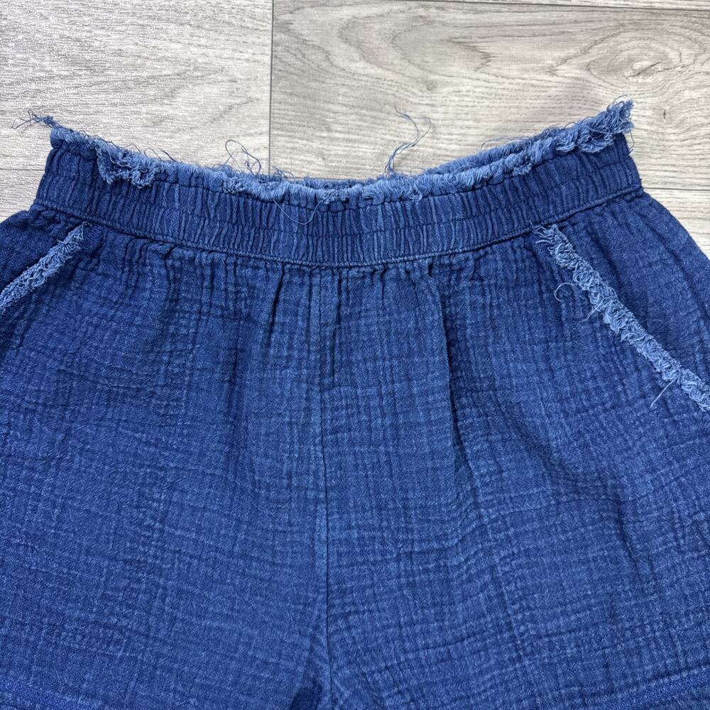 Aerie Gauzy High Waisted Shorts Pull On Stretch Dark Blue sz S - Picture 2 of 5